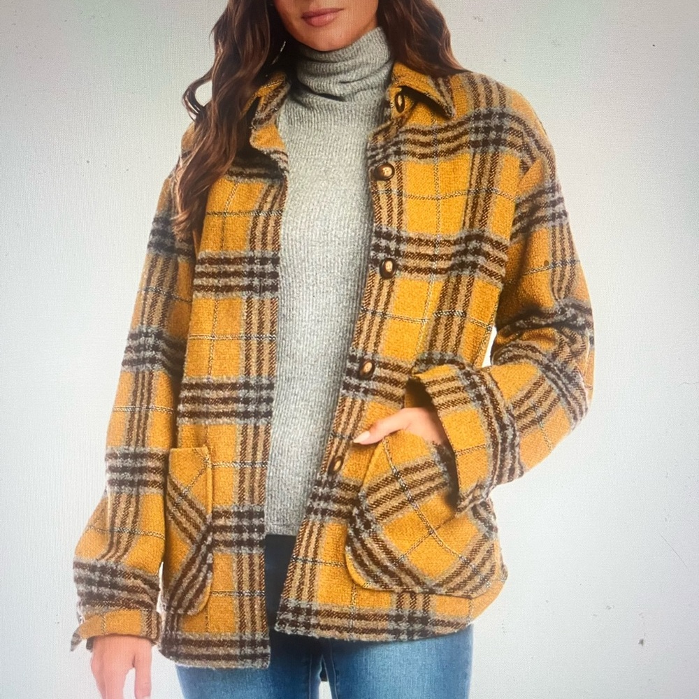 Karen Kane Plaid Shirt Jacket